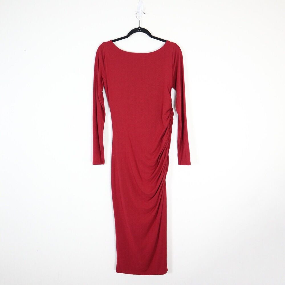 Universal Standard Size 6/8 Simone Ruched Bamboo Jersey Maxi Dress Red - Picture 10 of 12